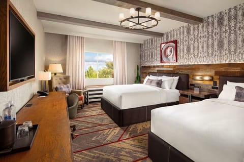Settle in for restful nights beneath warm wood-beam ceilings.