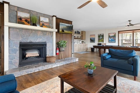 Whether you are watching TV, playing pool or enjoying the lower deck, the downstairs provides a great space for guests to relax!