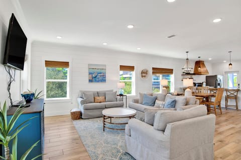 Salty Serenity is a 3 bedroom, 2 bathroom home accommodating up to 10 guests