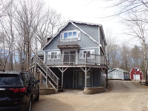 Front of house with deck.