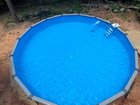 Pool!!! It's not fancy (yet!) but it's perfect for cooling off from this heat!!