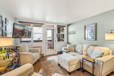 Living room with private patio entrance