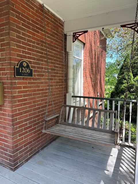 Porch swing on front patio!