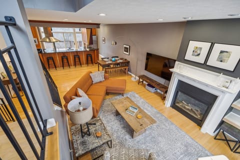 Living room with 60-inch sony bravia smart TV.