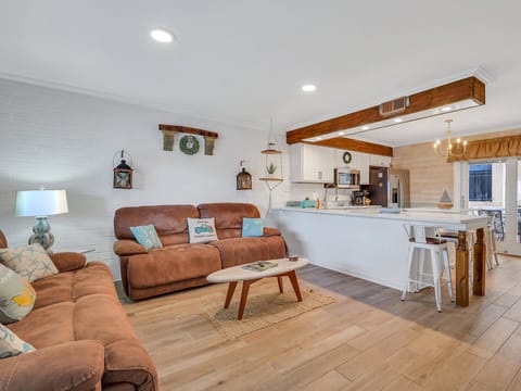 Open living space in the downstairs.