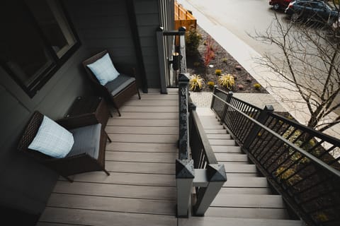 Private seating area. Enjoy mountain views from deck.