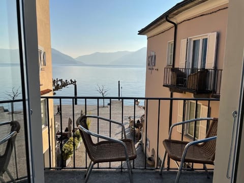 View from the bedroom with small balcony.