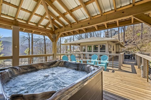 Above the Worry Line's bubbling hot tub
