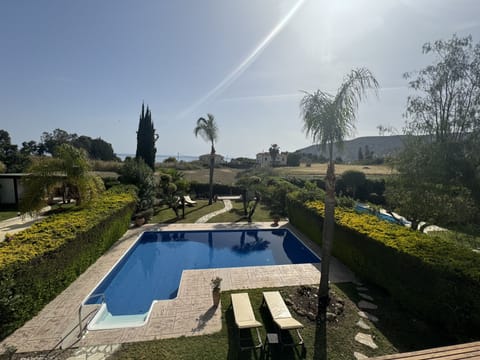 Beautiful mature south facing garden, with sea view.