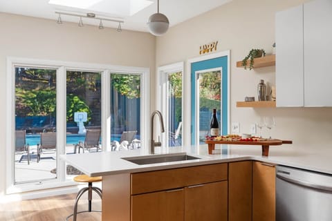 Kitchen looking out to pool