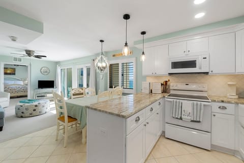 Open design allows family and friends to be together while cooking or relaxing.