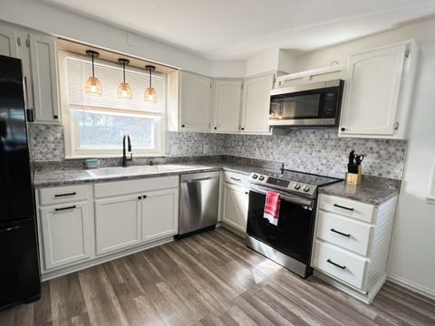 Kitchen with backyard view, Everything is newly renovated.
