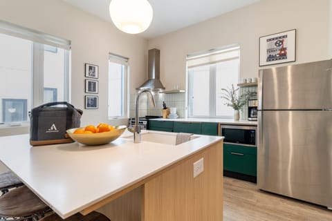 Kitchen is fully equipped for your convenience.