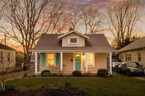 Unwind on the inviting porch while watching stunning sunsets in our Indianapolis gem!
