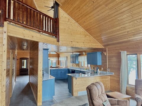 View from living room into the kitchen