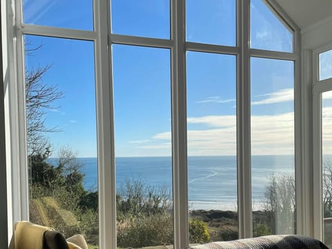 Large window with sea views