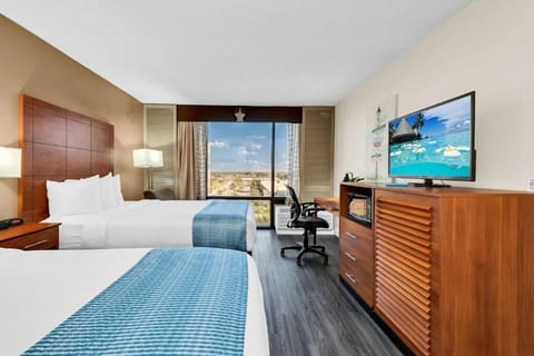 Spread out with two cozy beds and plenty of floor space.