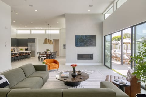 Modern, open-concept living space.