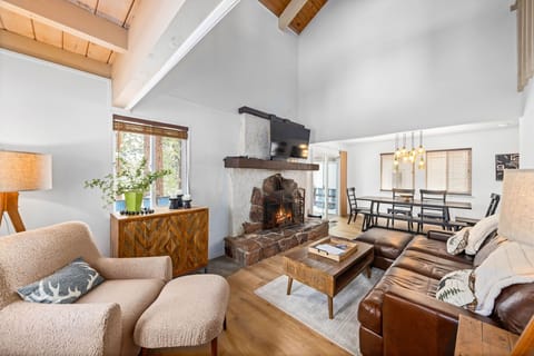 Settle in with a cozy gas fireplace 