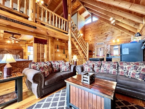 View shows the main floor & loft king suite