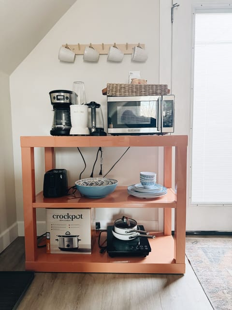 Coffee and tea maker, Magic Bullet smoothie maker, crock pot, toaster, microwave