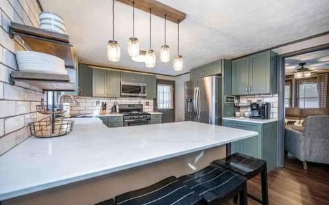 Kitchen with bar seating