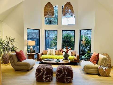 Living room , with 65" HD TV and gas fireplace