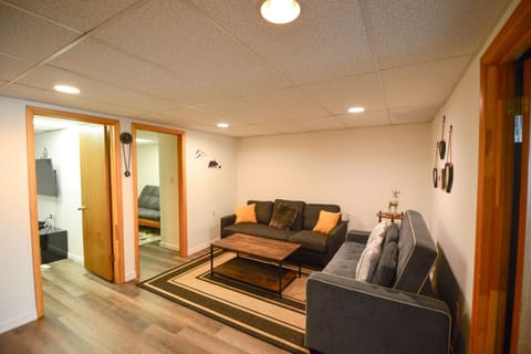 Great seating area in the second living room in the basement!!