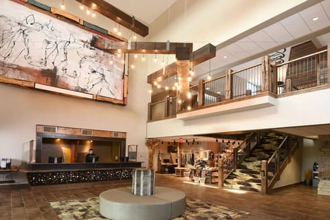 Arrive to a warm, design-forward lobby with artisan lighting.