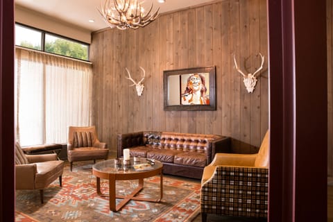 Relax and chat in the lobby area.