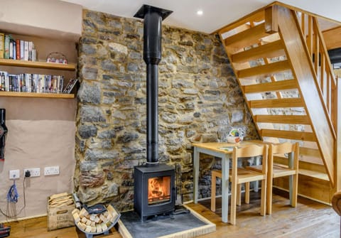 Living Room Log Burner and paddle stairs