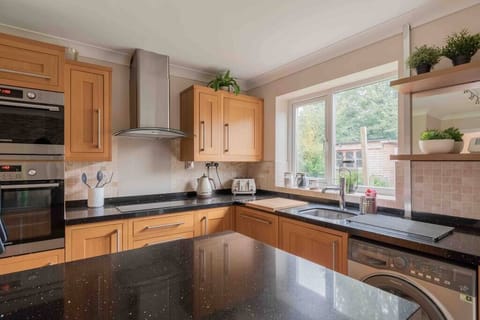 Stylish, modern kitchen over looking the garden 