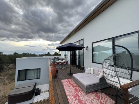 View of the hot tub from the deck