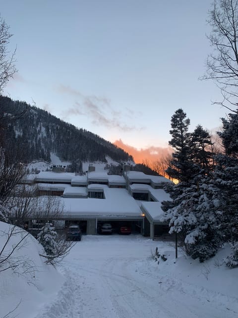 The condo complex in winter