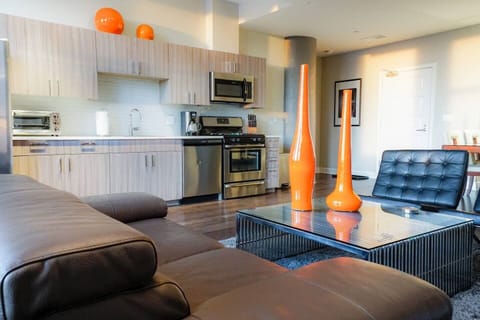 Living Room Area and Kitchen
