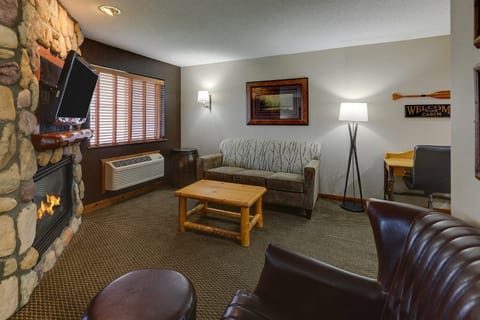 Relax with warm lighting and lounge seating for movie nights.