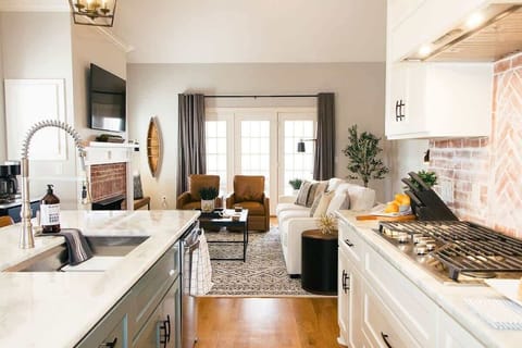 Effortless flow from kitchen to living area for easy gatherings.