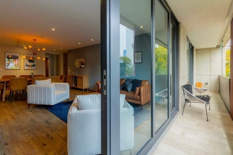 Enjoy an oasis of serenity as you observe the city