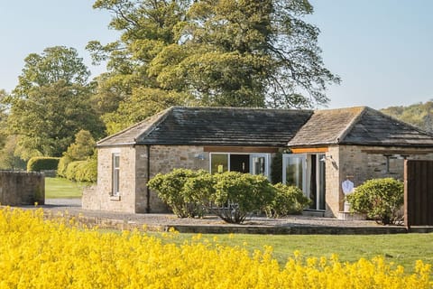 Beautiful stone exterior of Wayside Cottage near Richmond, North Yorkshire.