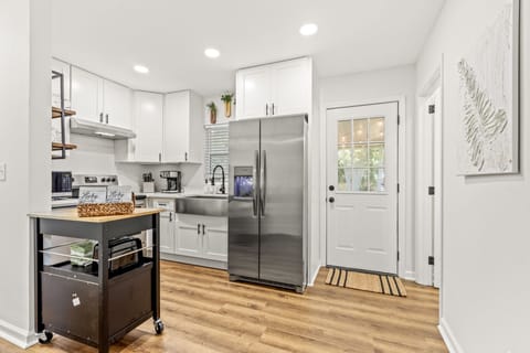 Fully stocked kitchen where you can enjoy Tallahassee favorite Lucky Goat Coffee