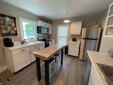 Kitchen with repurposed island