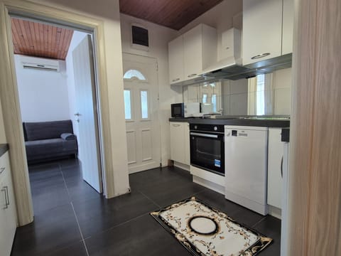 Dishwasher next to the oven.