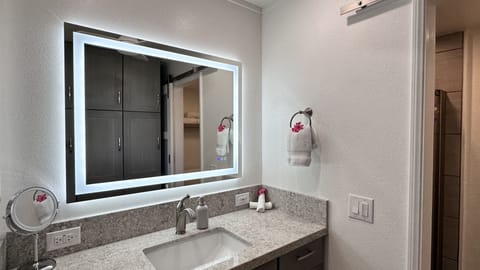 Renovated bath room area for your enjoyment.