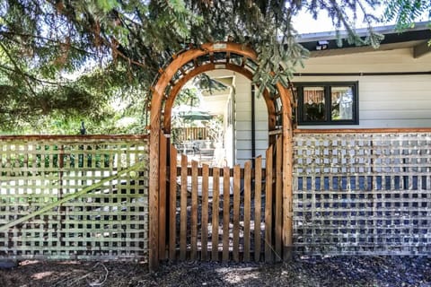 Adorable gate to yard. You can get to the yard and patio  from the living room.