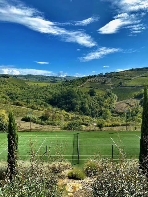 Tennis court with a view