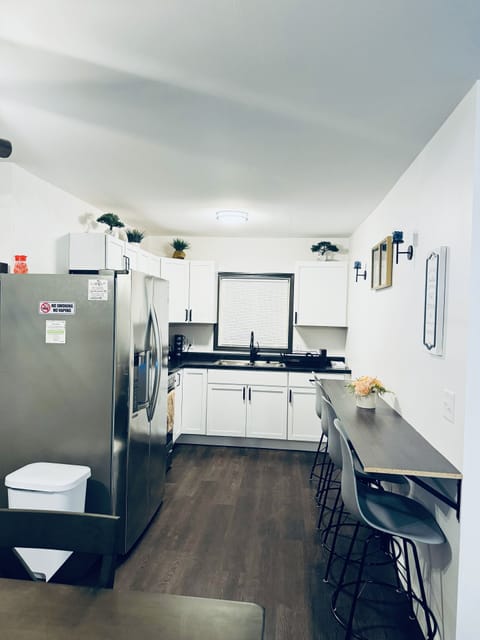 Kitchen with dining space.