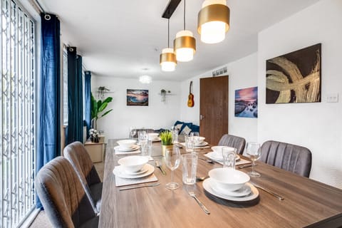Kitchen/diner. Fully equipped with cooking equipment perfect for families. Appliances such as washer, fridge freezer, microwave,  oven are free and available for your use. - Pool table available for relaxation
