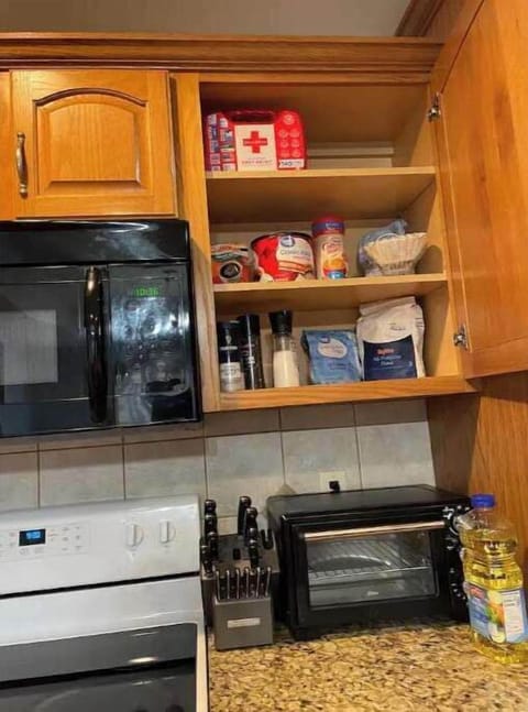 First aide kit, coffee, sugar, salt…