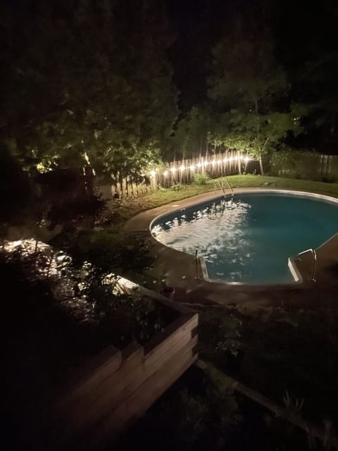 Swimming Pool in summer at night