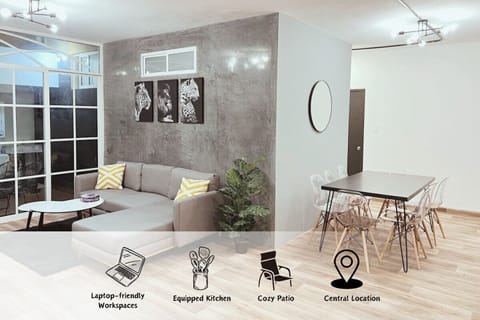 The sitting room and dining table